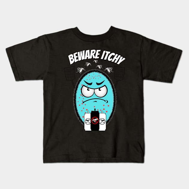 Mosquito net - Beware Itchy!! Kids T-Shirt by Minii Savages 